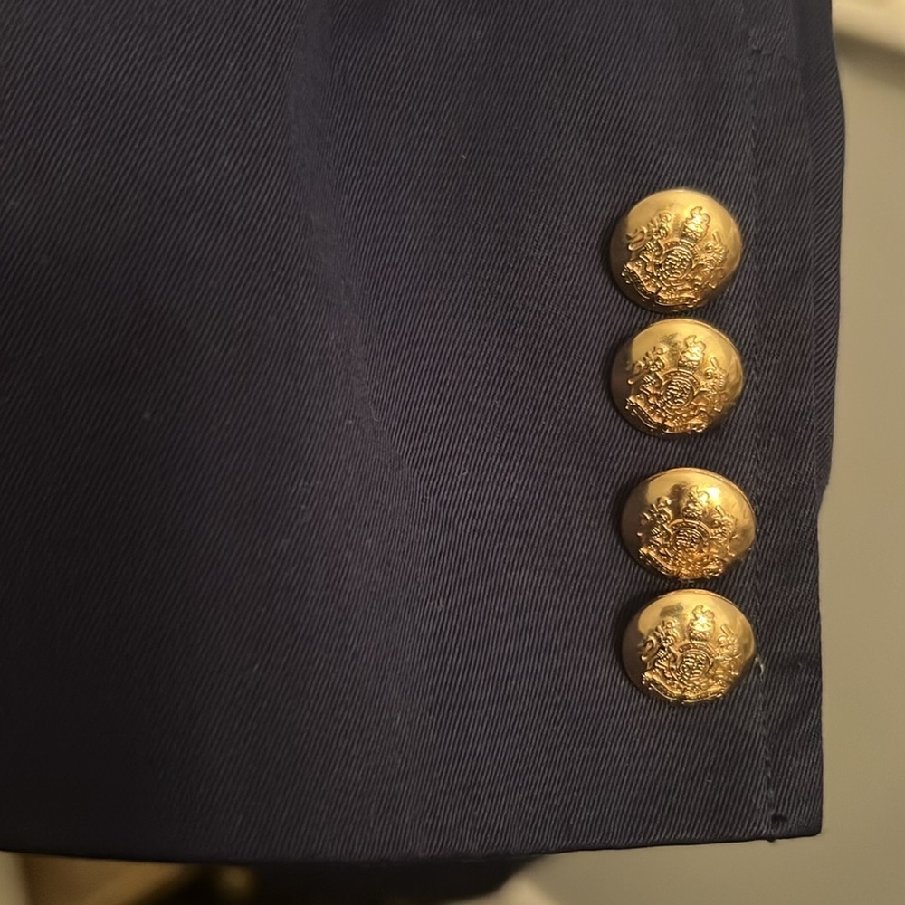 Lauren Ralph Lauren cotton blend Blazer Logo Chest Pocket navy blue size Large - Picture 6 of 8
